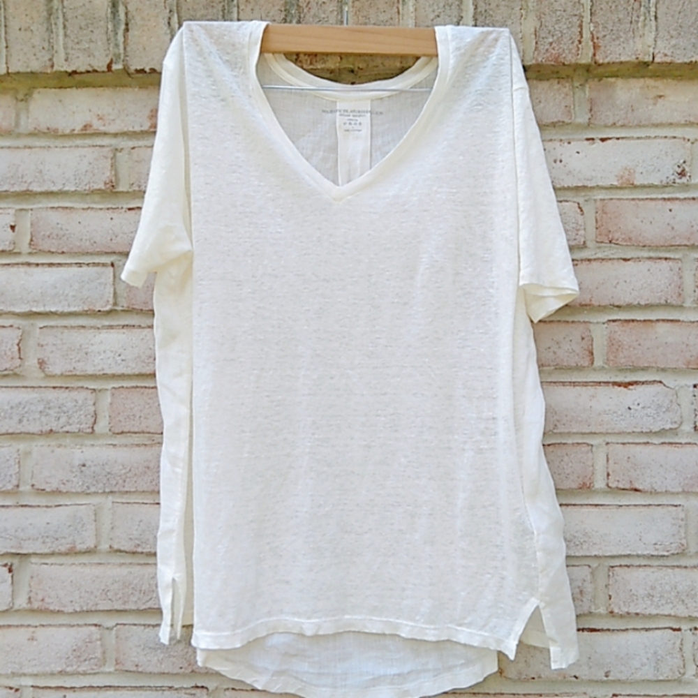 Majestic Filatures Du Lion | deluxe white tee-shirt 100% linen